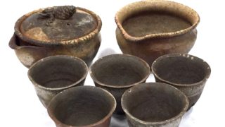 備前焼 入江光人司 松ぼっくり摘 茶器揃 宝瓶 湯冷まし 湯呑み | 質屋