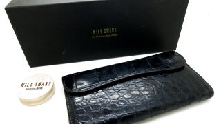 WILDSWANS ワイルドスワンズ 長財布 WAVE クロコダイル ブラック
